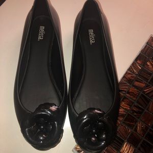 Melissa floral flats black